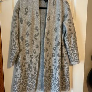 Gray Leopard Print Talbots Women's Sweater